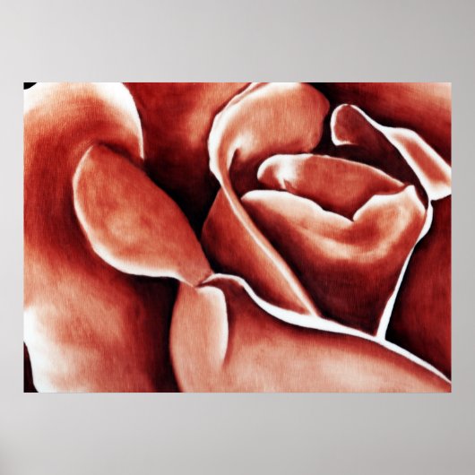 Abstract Roos in olie - Twilight Red Poster (Voorkant)