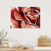 Abstract Roos in olie - Twilight Red Poster (Keuken)