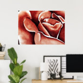 Abstract Roos in olie - Twilight Red Poster (Thuiskantoor)