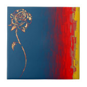 Abstract Roos keramische Tegel Tegeltje (Voorkant)