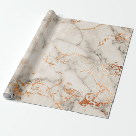 Abstract Roos Koraal Blush Grijze marmer Stone Cadeaupapier