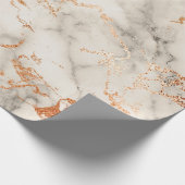 Abstract Roos Koraal Blush Grijze marmer Stone Cadeaupapier (Hoek)