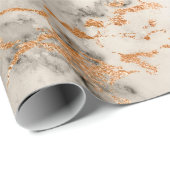 Abstract Roos Koraal Blush Grijze marmer Stone Cadeaupapier (Rol Hoek)