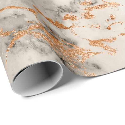 Abstract Roos Koraal Blush Grijze marmer Stone Cadeaupapier (Rol Hoek)