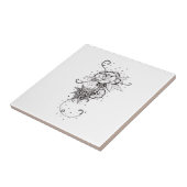 Abstract Roos Lineaart keramische tegels Tegeltje (Zijkant)