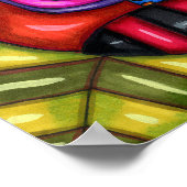 abstract roos originele kunst bloemtekening poster (Hoek)