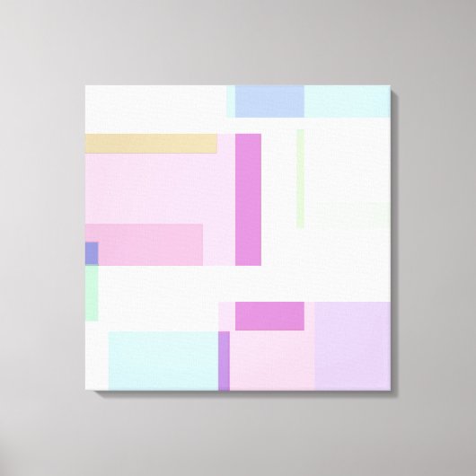 Abstract Roos Pastel Squares Canvas Afdruk (Voorkant)