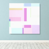 Abstract Roos Pastel Squares Canvas Afdruk (Insitu (Houten vloer))