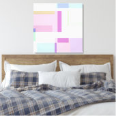 Abstract Roos Pastel Squares Canvas Afdruk (Insitu (Slaapkamer))