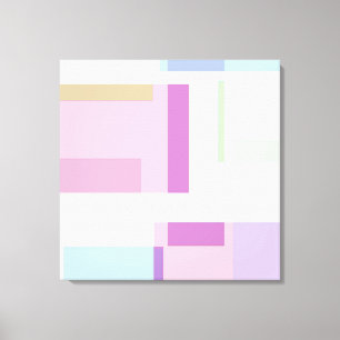 Abstract Roos Pastel Squares Canvas Afdruk