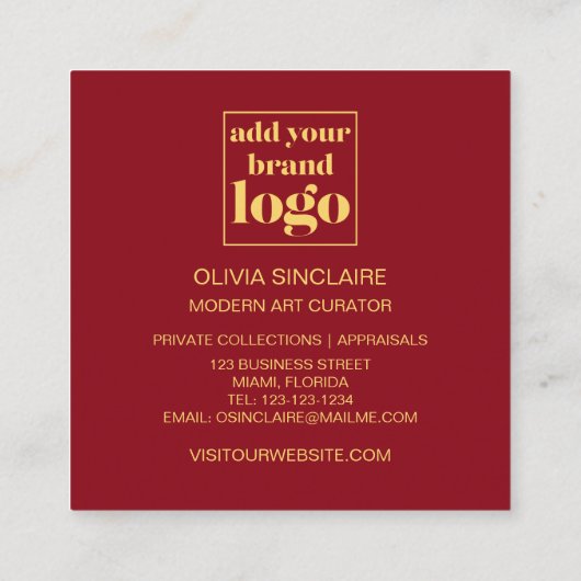 Abstract Roos roze verf goud Vierkante Visitekaartje (Achterkant)