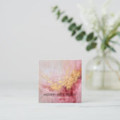 Abstract Roos roze verf goud Vierkante Visitekaartje (Staand voorkant)