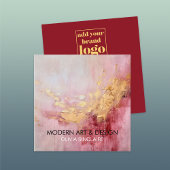 Abstract Roos roze verf goud Vierkante Visitekaartje