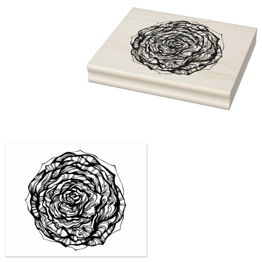 Abstract Roos Rubberstempel (Gestempeld)