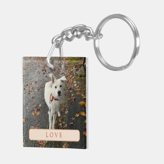 Abstract Roos (Sinaasappel) Acryl Sleutelhanger (Achterkant Rechts)