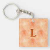 Abstract Roos (Sinaasappel) Acryl Sleutelhanger (Voorkant)