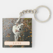 Abstract Roos (Sinaasappel) Acryl Sleutelhanger (Achterkant)