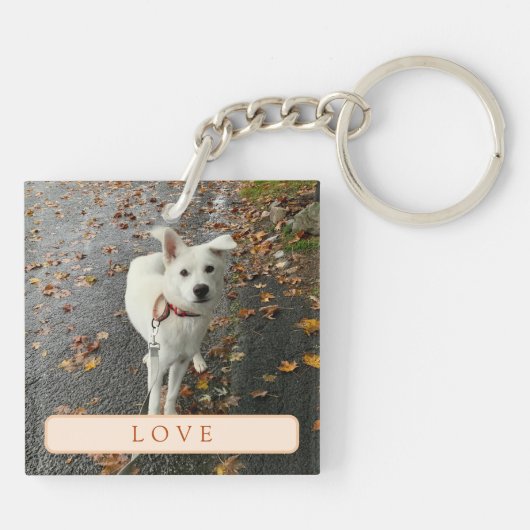 Abstract Roos (Sinaasappel) Acryl Sleutelhanger (Achterkant)