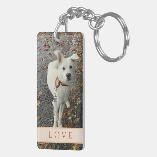 Abstract Roos (Sinaasappel) Acryl Sleutelhanger (Achterkant Rechts)