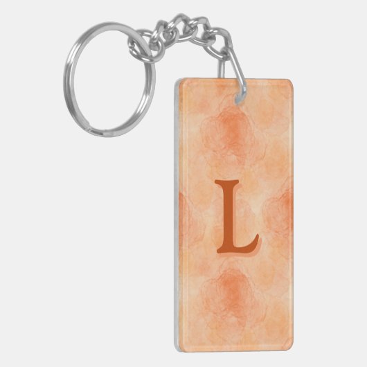 Abstract Roos (Sinaasappel) Acryl Sleutelhanger (Voorkant Links)