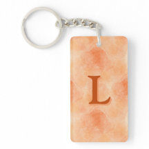 Abstract Roos (Sinaasappel) Acryl Sleutelhanger