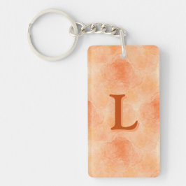 Abstract Roos (Sinaasappel) Acryl Sleutelhanger