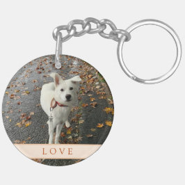 Abstract Roos (Sinaasappel) Acryl Sleutelhanger