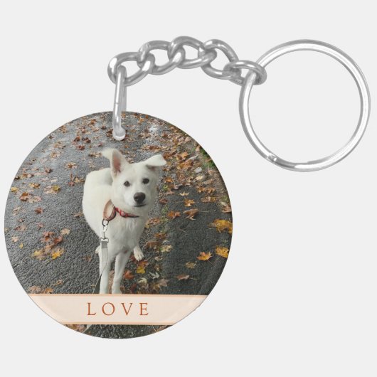 Abstract Roos (Sinaasappel) Acryl Sleutelhanger (Achterkant Rechts)