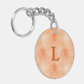 Abstract Roos (Sinaasappel) Acryl Sleutelhanger (Voorkant Links)