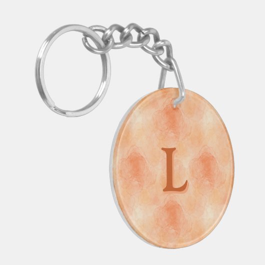 Abstract Roos (Sinaasappel) Acryl Sleutelhanger (Voorkant Links)