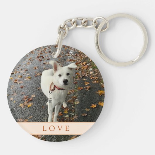 Abstract Roos (Sinaasappel) Acryl Sleutelhanger (Achterkant)