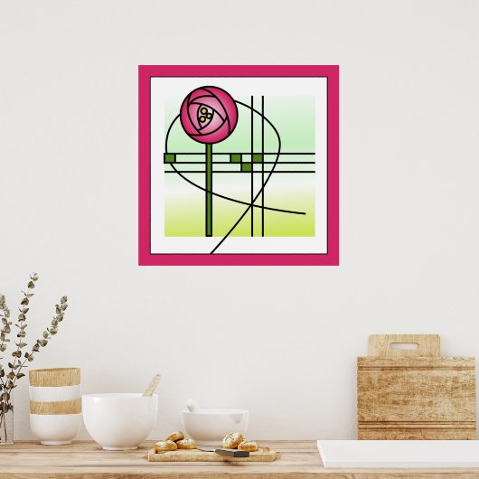 Abstract Roos van Glasgow Poster (Keuken)