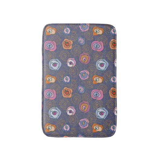 Abstract roos veldpatroon badmat (Voorkant Verticaal)