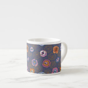Abstract roos veldpatroon espresso kop