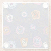 Abstract roos veldpatroon glazen onderzetter (Achterkant)