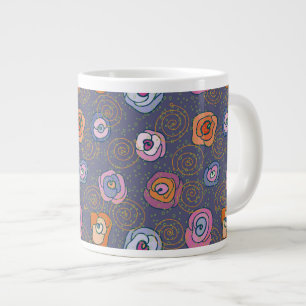 Abstract roos veldpatroon grote koffiekop