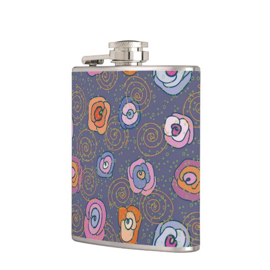 Abstract roos veldpatroon heupfles (Links)