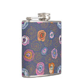 Abstract roos veldpatroon heupfles (Rechts)