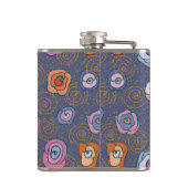 Abstract roos veldpatroon heupfles (Achterkant)