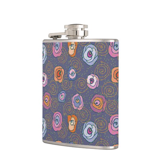 Abstract roos veldpatroon heupfles (Links)