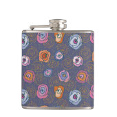 Abstract roos veldpatroon heupfles (Voorkant)