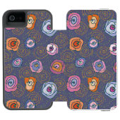 Abstract roos veldpatroon incipio iPhone portemonnee hoesje (Agenda Open)