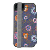 Abstract roos veldpatroon incipio iPhone portemonnee hoesje (Agenda Achterkant)