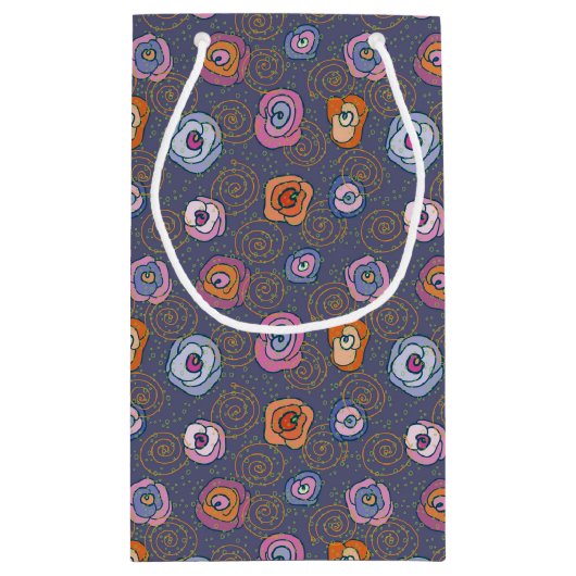 Abstract roos veldpatroon klein cadeauzakje (Achterkant)