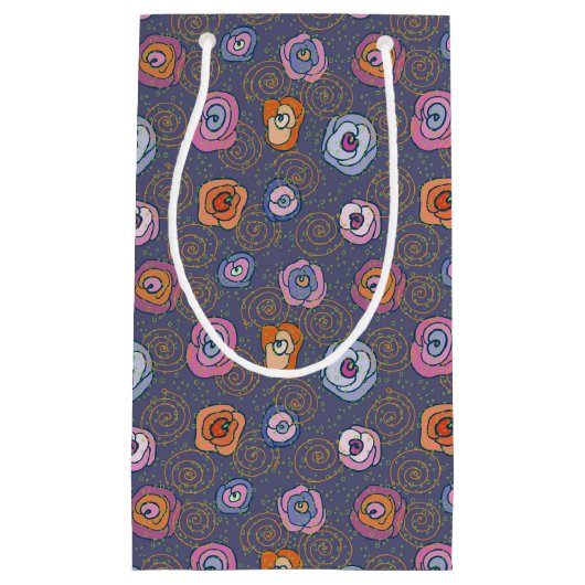 Abstract roos veldpatroon klein cadeauzakje (Voorkant)