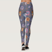 Abstract roos veldpatroon leggings (Achterkant)