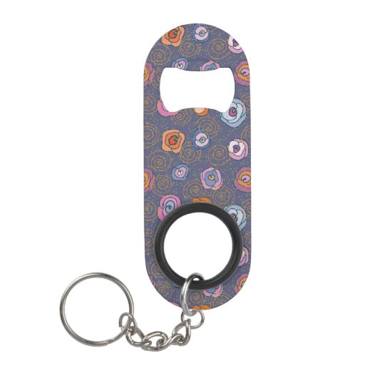 Abstract roos veldpatroon mini flessenopener (Voorkant)