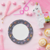 Abstract roos veldpatroon papieren bordje (Feest)