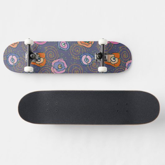 Abstract roos veldpatroon persoonlijk skateboard (Horizontaal)