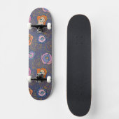 Abstract roos veldpatroon persoonlijk skateboard (Voorkant)